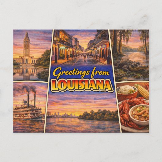 Greetings From Louisiana Postcard ポストカード (正面)