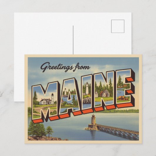 Greetings from Maine ポストカード (正面/裏面)