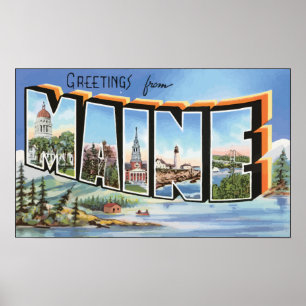 Greetings From Maine, Vintage ポスター