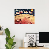 Greetings from Mercury Retro Sci‑Fi Poster ポスター (ホームオフィス)