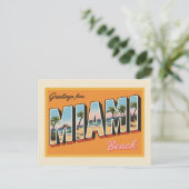Greetings from Miami Beach Vintage ポストカード (スタンド正面)