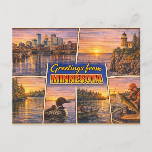 Greetings From Minnesota Postcard ポストカード (正面)