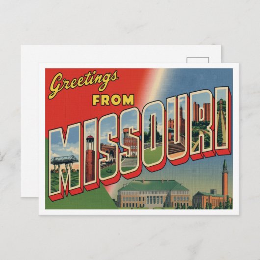 Greetings from Missouri ポストカード (正面/裏面)