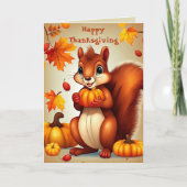 Greetings From Mr. Squirrel Thanksgiving Card シーズンカード (正面)