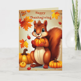 Greetings From Mr. Squirrel Thanksgiving Card シーズンカード