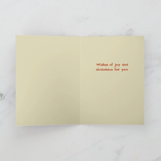 Greetings From Mr. Squirrel Thanksgiving Card シーズンカード (内部)