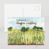 Greetings From Napa Valley Vineyard Hills ポストカード (正面/裏面)