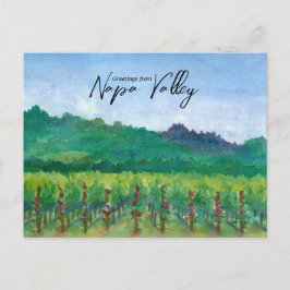 Greetings From Napa Valley Vineyard Red Roses  ポストカード