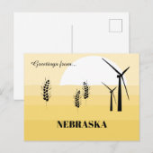 Greetings from Nebraska State Sunny Monochromatic  ポストカード (正面/裏面)