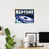 Greetings from Neptune Retro Sci‑Fi Poster ポスター (ホームオフィス)