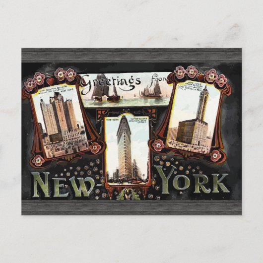 Greetings From New York , ヴィンテージ ポストカード (正面)