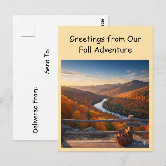 Greetings from Our Fall Adventure Travel ポストカード (正面/裏面)