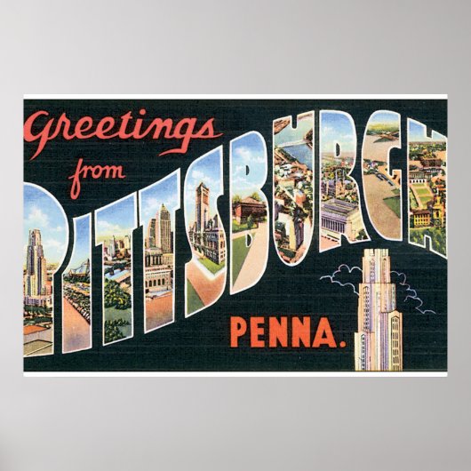 Greetings from Pittsburgh_Vintage Travel Poster ポスター (正面)