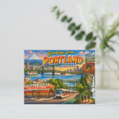 Greetings From Portland Oregon Postcard ポストカード (スタンド正面)