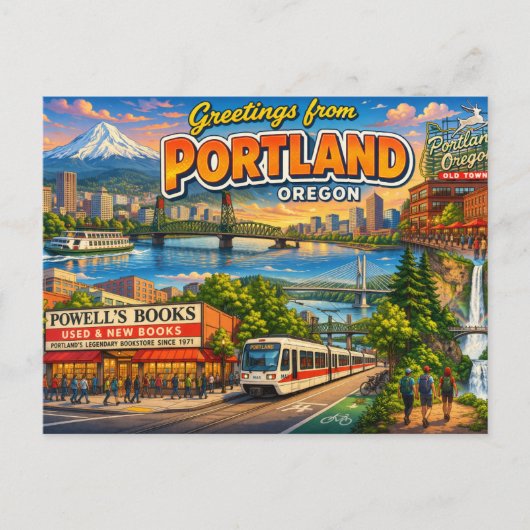 Greetings From Portland Oregon Postcard ポストカード (正面)