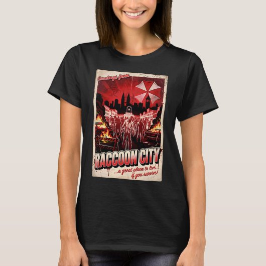 Greetings from Raccoon City Resident Evil Horror Z Tシャツ (正面)