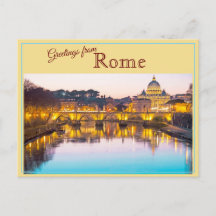 Greetings From Rome, Italyヴィンテージはがき