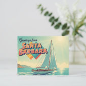 Greetings from Santa Barbara California ポストカード (スタンド正面)