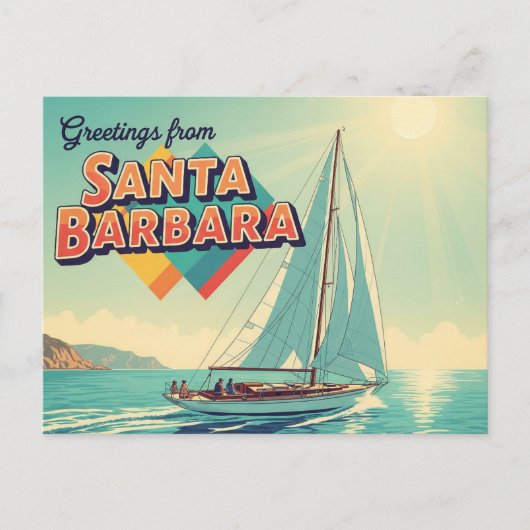 Greetings from Santa Barbara California ポストカード (正面)