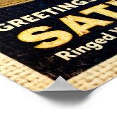 Greetings from Saturn Retro Sci‑Fi Poster ポスター (角)