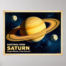 Greetings from Saturn Retro Sci‑Fi Poster ポスター