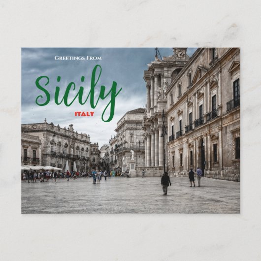 Greetings from Sicily Italy Scenic Postcard Italia ポストカード (正面)
