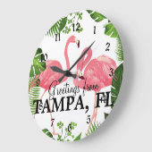 Greetings from Tampa, FL ラージ壁時計 (傾斜)