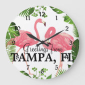Greetings from Tampa, FL ラージ壁時計 (正面)