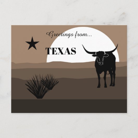 Greetings from Texas State Earth Tones ポストカード (正面)