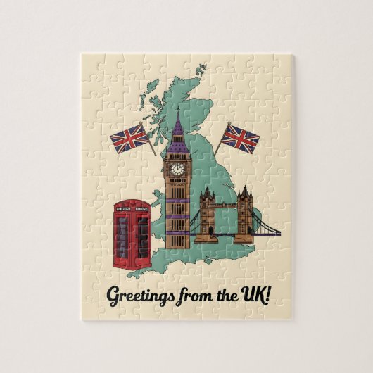 Greetings from the UK British Landmarks Travel ジグソーパズル (縦)