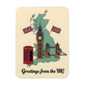 Greetings from the UK British Landmarks Travel マグネット (縦)