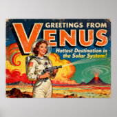 Greetings from Venus Retro Sci‑Fi Poster ポスター (正面)