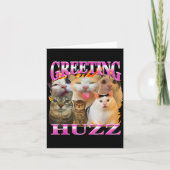 Greetings Huzz Funny Cat Meme Bootleg Graphic Men  カード (正面)