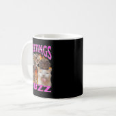 Greetings Huzz Funny Cat Meme Bootleg Graphic Men コーヒーマグカップ (正面左)
