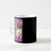 Greetings Huzz Funny Cat Meme Bootleg Graphic Men コーヒーマグカップ (正面左)