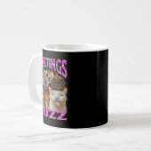 Greetings Huzz Funny Cat Meme Bootleg Graphic Men コーヒーマグカップ (正面左)
