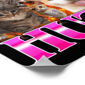 Greetings Huzz Funny Cat Meme Bootleg Graphic Men  ポスター (角)