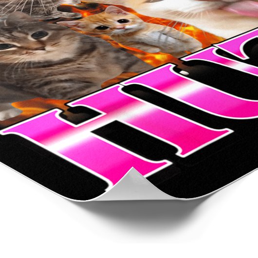 Greetings Huzz Funny Cat Meme Bootleg Graphic Men  ポスター (角)