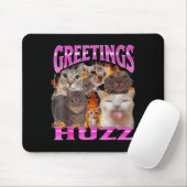 Greetings Huzz Funny Cat Meme Bootleg Graphic Men マウスパッド (マウス)