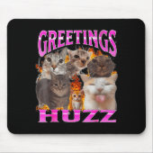 Greetings Huzz Funny Cat Meme Bootleg Graphic Men  マウスパッド (正面)