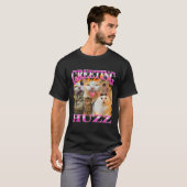Greetings Huzz Funny Cat Meme Bootleg Graphic Men Tシャツ (正面フル)