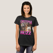 Greetings Huzz Funny Cat Meme Bootleg Graphic Men  Tシャツ (正面フル)