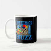 Greetings Huzz Funny Cat Meme Design For Men Women コーヒーマグカップ (左)