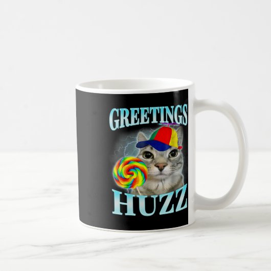 Greetings Huzz Funny Gen Z Gen Alpha Slang Meme  コーヒーマグカップ (右)