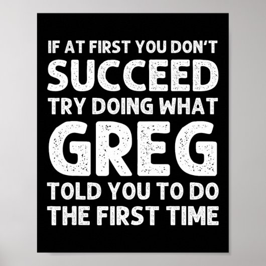 GREGギフト名パーソナライズされた誕生日おもしろいクリスマス ポスター (正面)