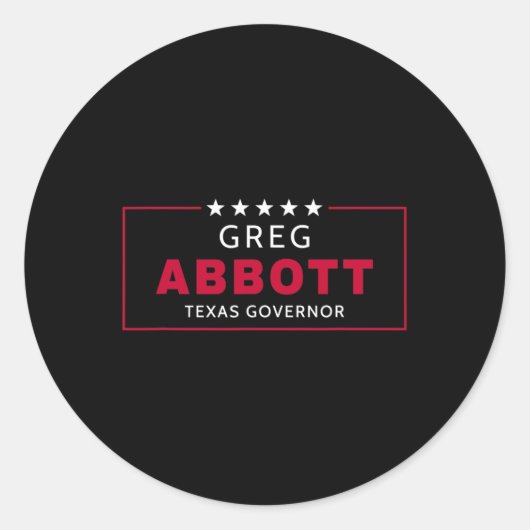 Greg Abbott Election Texas Governor Republican Blu ラウンドシール (正面)
