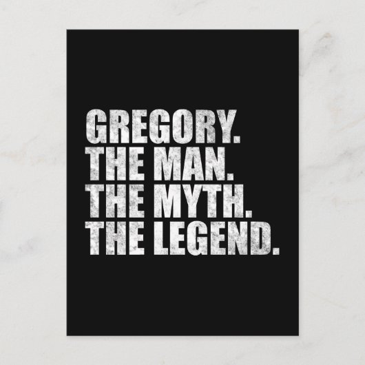 Gregory name, Gregory The Man The Myth The Legend ポストカード (正面)