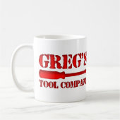 Greg's Tool Companyの コーヒーマグカップ (左)