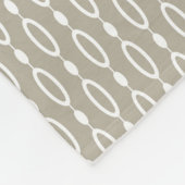 Greigeの-灰色およびベージュ装飾 フリースブランケット (角)