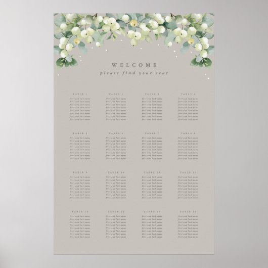 Greige 24x36" 16表8座席表ポスター ポスター (正面)